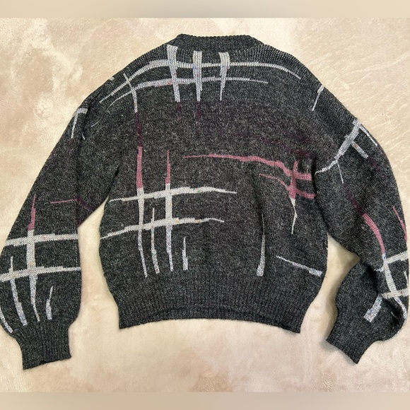 Vintage Kennington 80’s Sweater Made in Italy Wool Blend Abstract Pattern size L - Picture 3 of 8